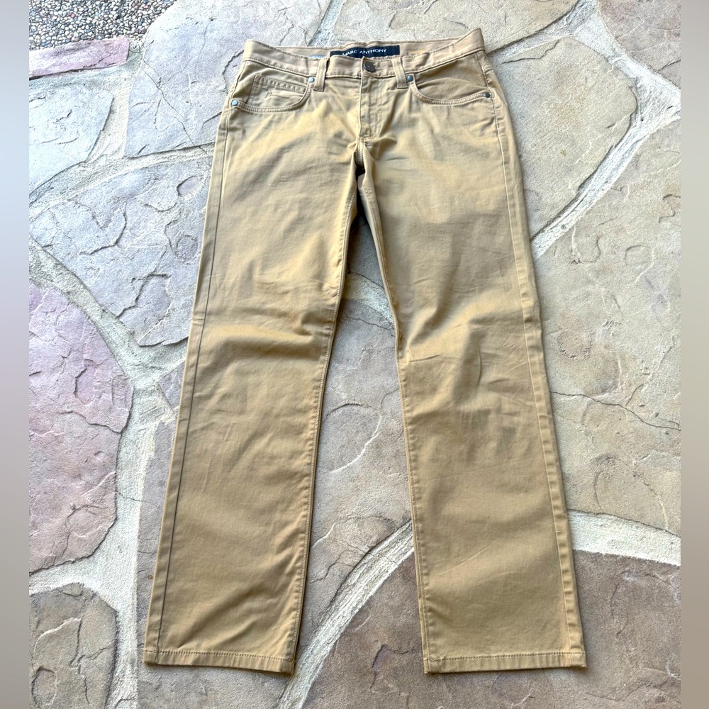 Marc Anthony, Dark Khaki, Slim Fit, Pants, Size 30 x 30